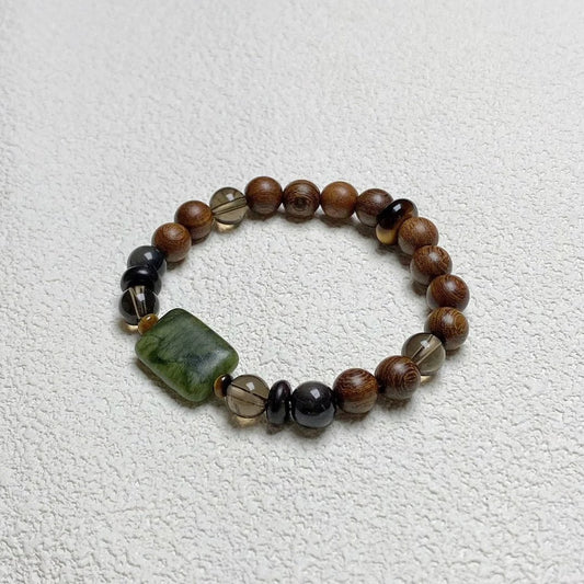 Talisman Protection Bracelet - Mountain Zen Wooden Bead 無事牌 (Wu Shi Pai)