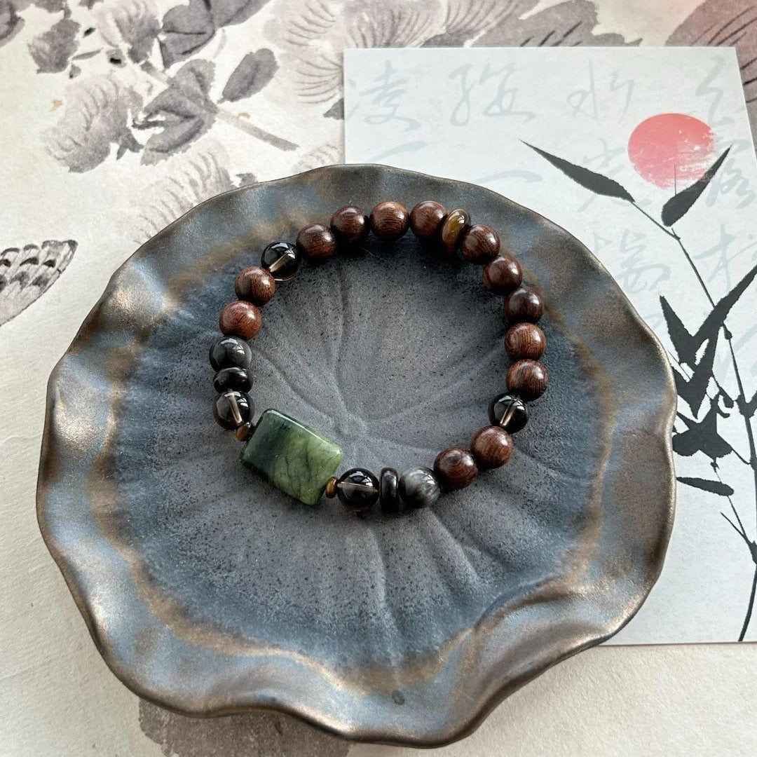 Talisman Protection Bracelet - Mountain Zen Wooden Bead 無事牌 (Wu Shi Pai)