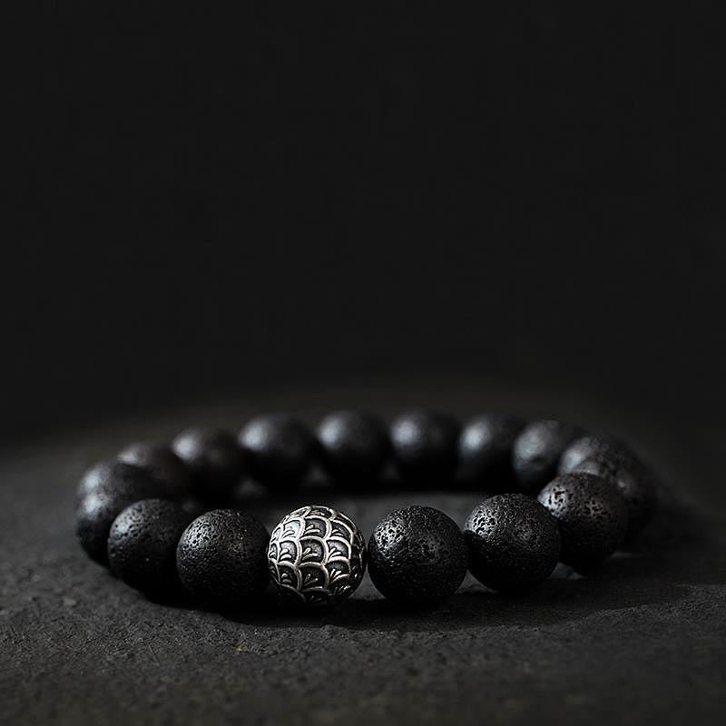 Black Lava Rock Protection Bracelet - Stress relief and confidence